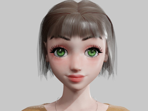 Cute Cartoon woman V24399 3Dモデル