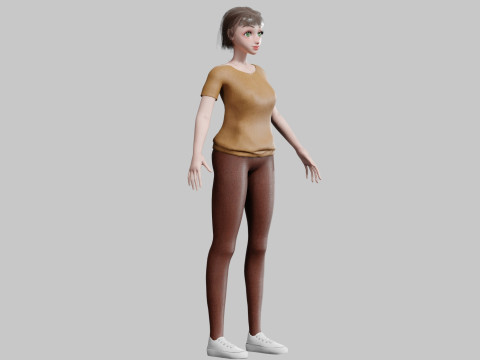 Cute Cartoon woman V24399 3Dモデル