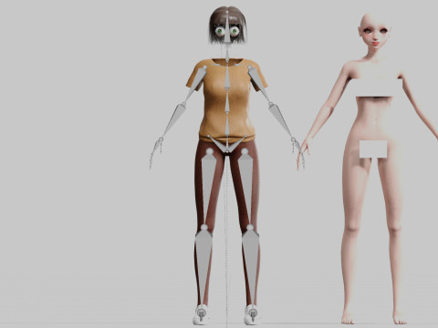 Cute Cartoon woman V24399 3Dモデル