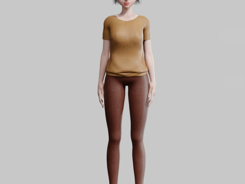 Cute Cartoon woman V24399 3Dモデル