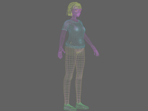Cute Cartoon woman V24399 3Dモデル