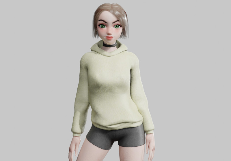 Cute classic Woman V25294 3D 모델 .c4d .max .obj .3ds .fbx .stl .blend