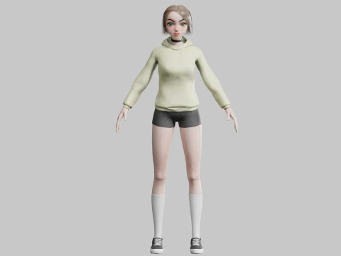 Cute classic Woman V25294 3D Model
