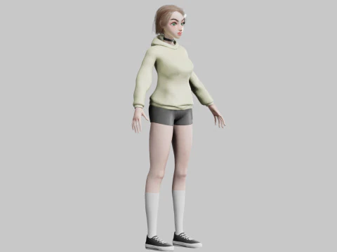 Cute classic Woman V25294 3D Model