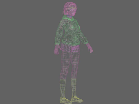 Cute classic Woman V25294 3D Model