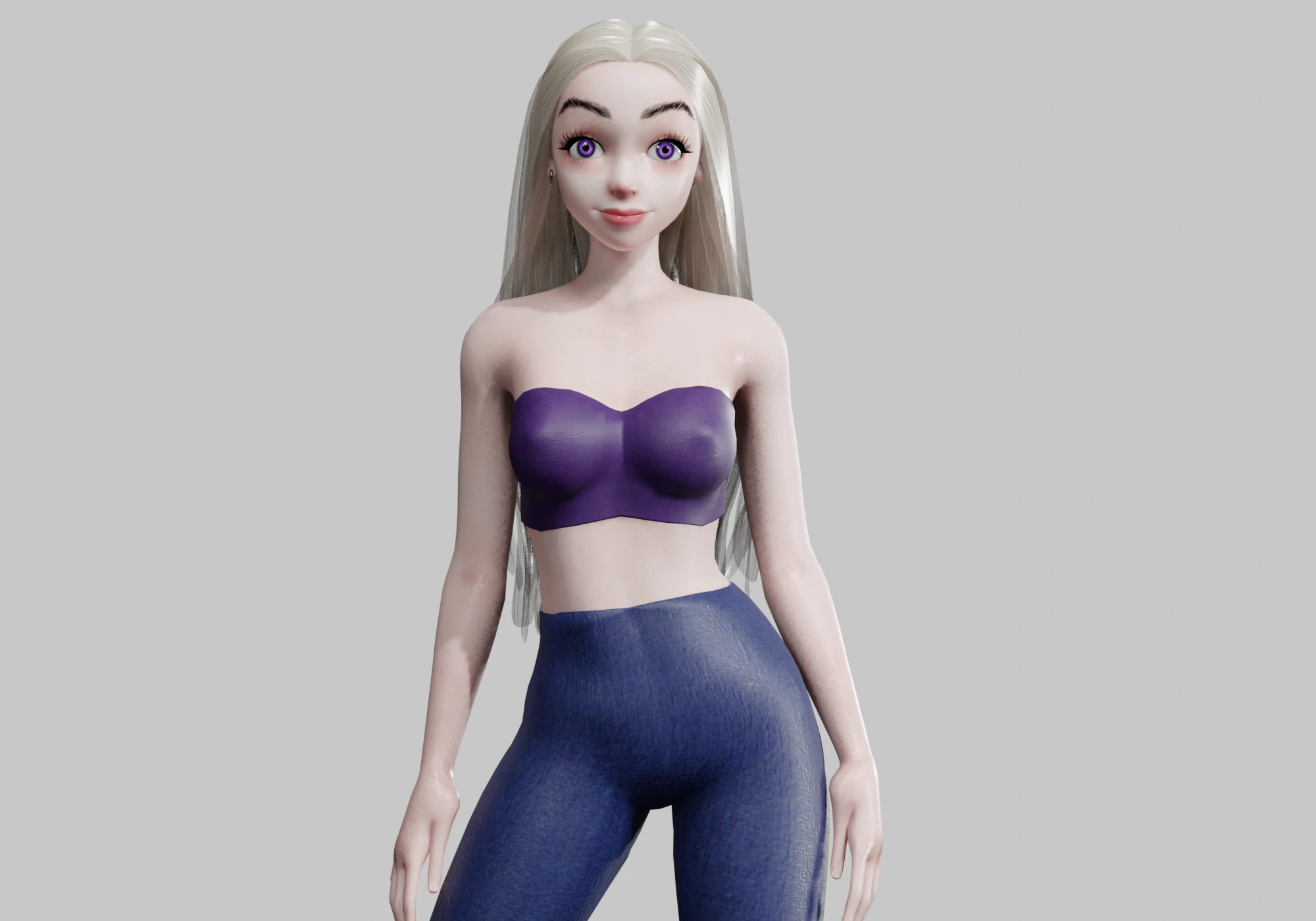 Cute cool woman V23956 3D Model .c4d .max .obj .3ds .fbx .stl .blend