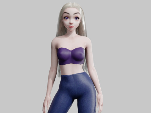 Cute cool woman V23956 3D मॉडल