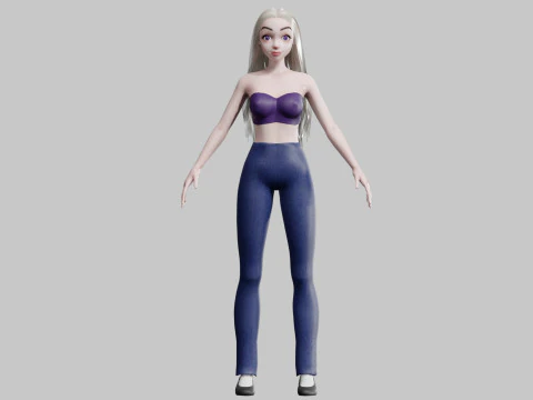 Cute cool woman V23956 3D Model