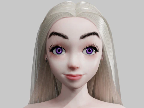 Cute cool woman V23956 3D Model