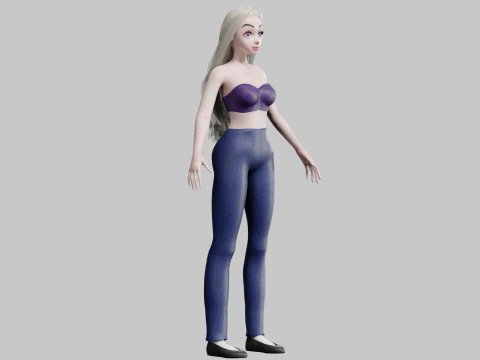 Cute cool woman V23956 3D Model