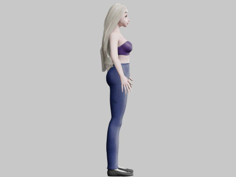 Cute cool woman V23956 3D Model