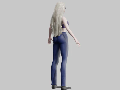 Cute cool woman V23956 3D Model