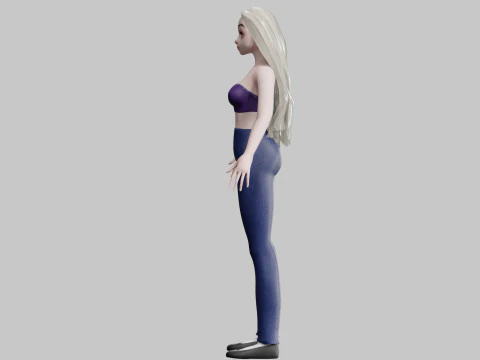 Cute cool woman V23956 3D Model