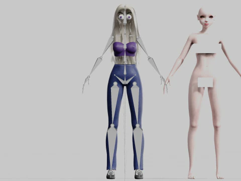 Cute cool woman V23956 3D Model
