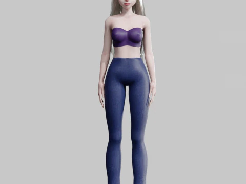 Cute cool woman V23956 3D Model
