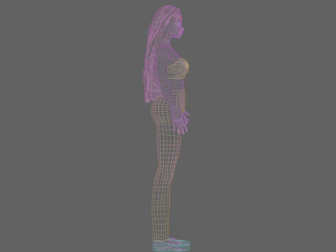 Cute cool woman V23956 3D Model