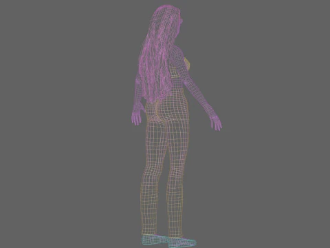 Cute cool woman V23956 3D Model