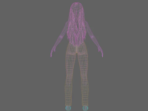 Cute cool woman V23956 3D Model