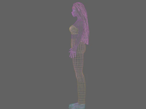 Cute cool woman V23956 3D Model