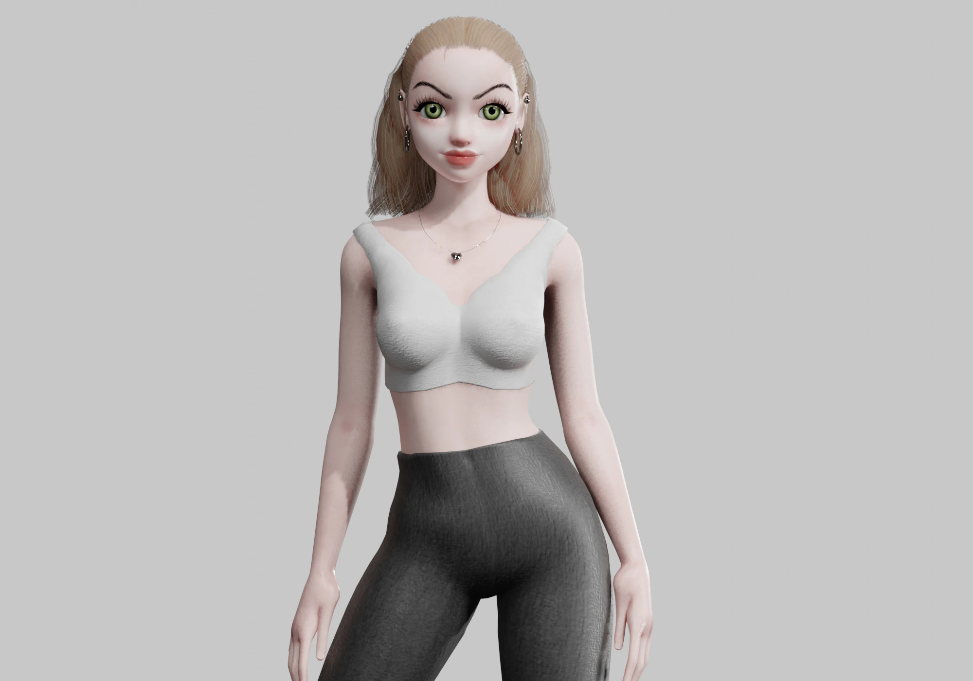 Cute Standard Woman V22004 3D Model .c4d .max .obj .3ds .fbx .stl .blend 
