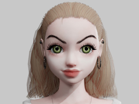 Cute Standard Woman V22004 3D Model