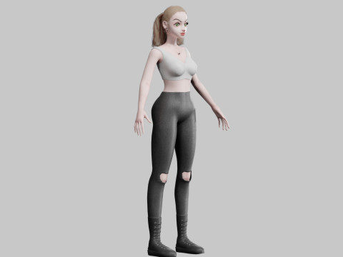 Cute Standard Woman V22004 3D Model
