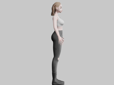 Cute Standard Woman V22004 3D Model