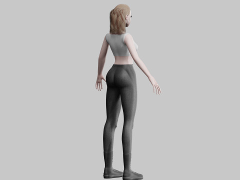Cute Standard Woman V22004 3D Model