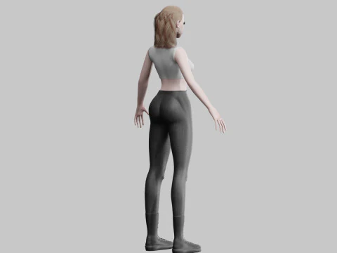 Cute Standard Woman V22004 3D Model
