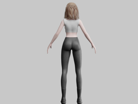 Cute Standard Woman V22004 3D Model