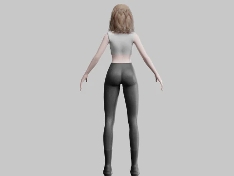 Cute Standard Woman V22004 3D Model