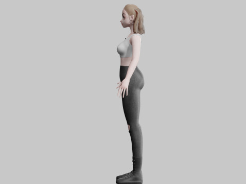 Cute Standard Woman V22004 3D Model