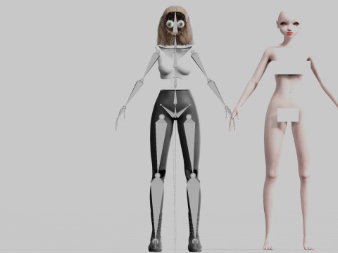 Cute Standard Woman V22004 3D Model