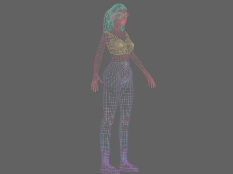 Cute Standard Woman V22004 3D Model