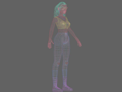 Cute Standard Woman V22004 3D Model