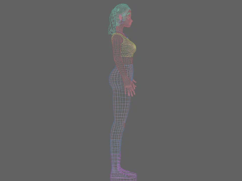 Cute Standard Woman V22004 3D Model