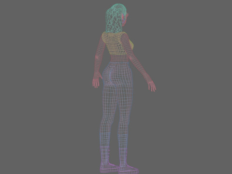 Cute Standard Woman V22004 3D Model