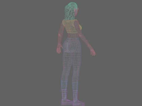 Cute Standard Woman V22004 3D Model