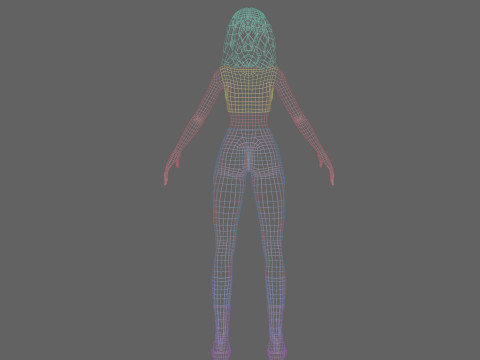 Cute Standard Woman V22004 3D Model