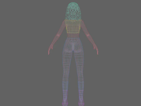Cute Standard Woman V22004 3D Model
