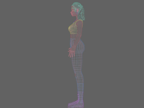 Cute Standard Woman V22004 3D Model