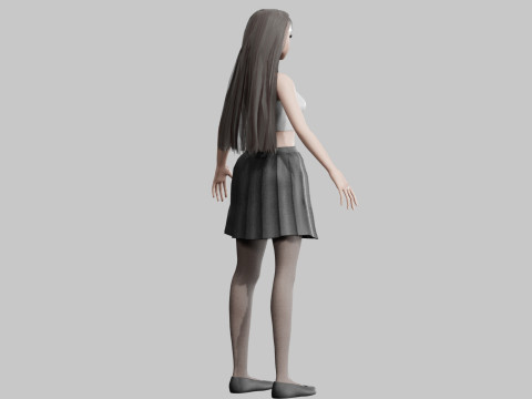 Cute stylized woman V23542 Model 3D