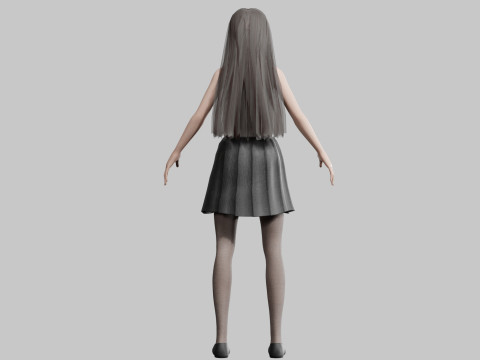 Cute stylized woman V23542 Model 3D