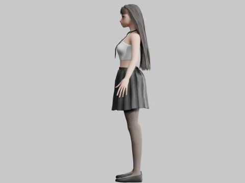 Cute stylized woman V23542 3D Model
