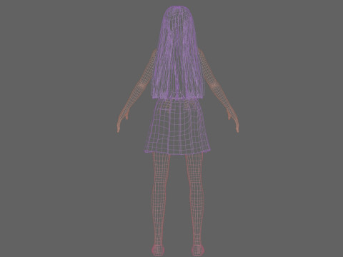 Cute stylized woman V23542 Model 3D