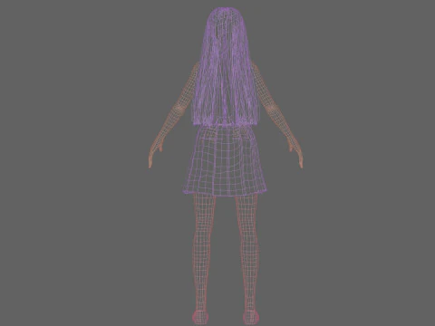 Cute stylized woman V23542 3D Model