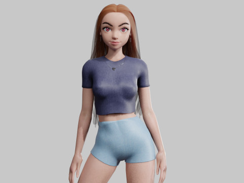 Cute teen woman V26334 Modelo 3D