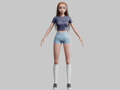 Cute teen woman V26334 Modèle 3D