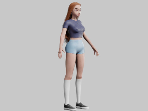 Cute teen woman V26334 Modèle 3D