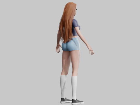 Cute teen woman V26334 Modèle 3D
